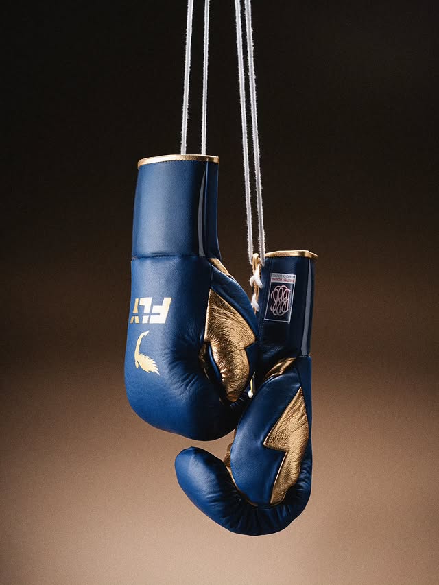 Fly Boxing Gloves Lace-Up | Blue/Gold