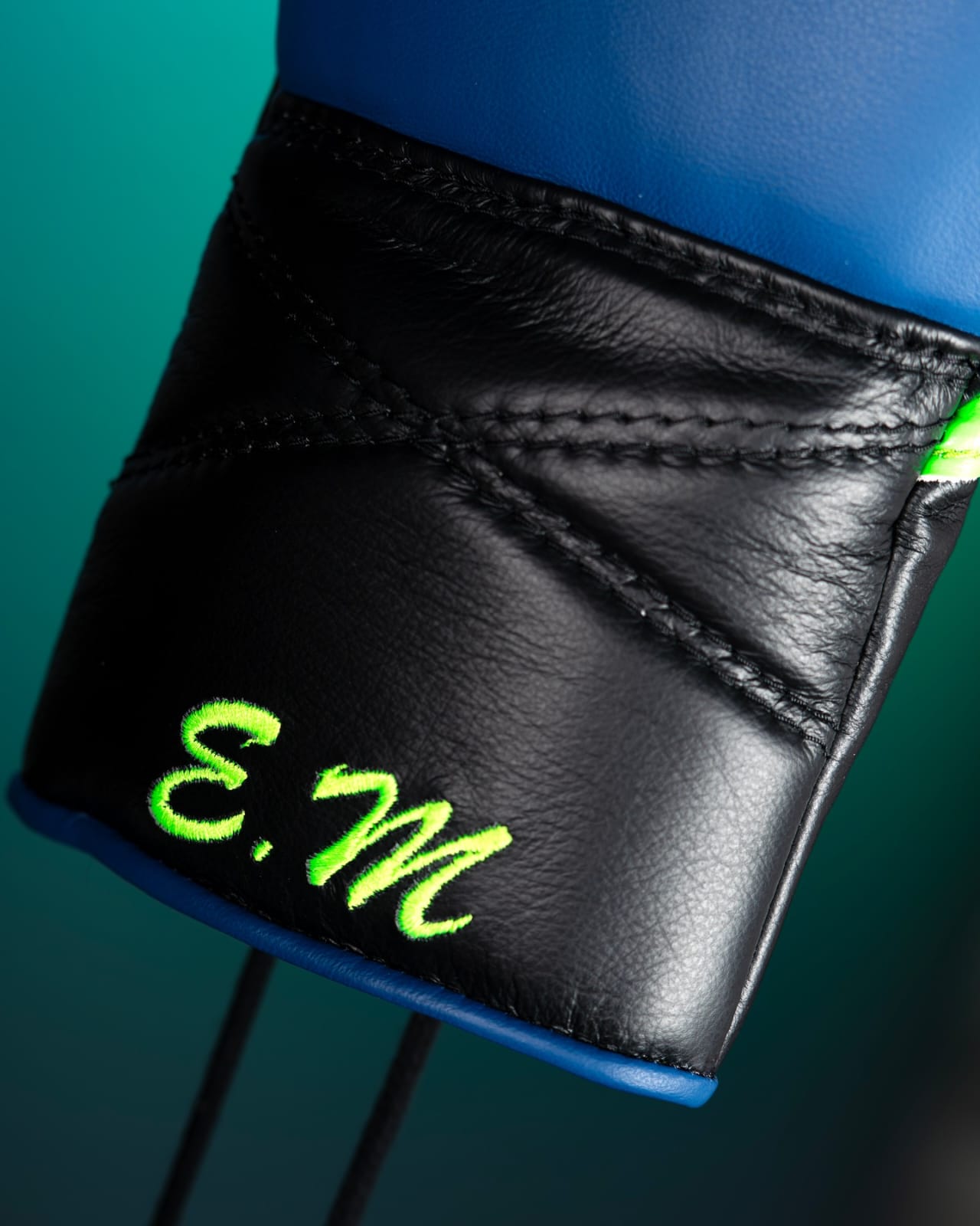 Fly Boxing Gloves Lace-Up | Blue/Green/Black