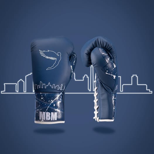 Fly Boxing Gloves Lace-Up | Dark-Blue/White