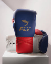 Fly Boxing Gloves Lace-Up | Dark-Blue/White/Red