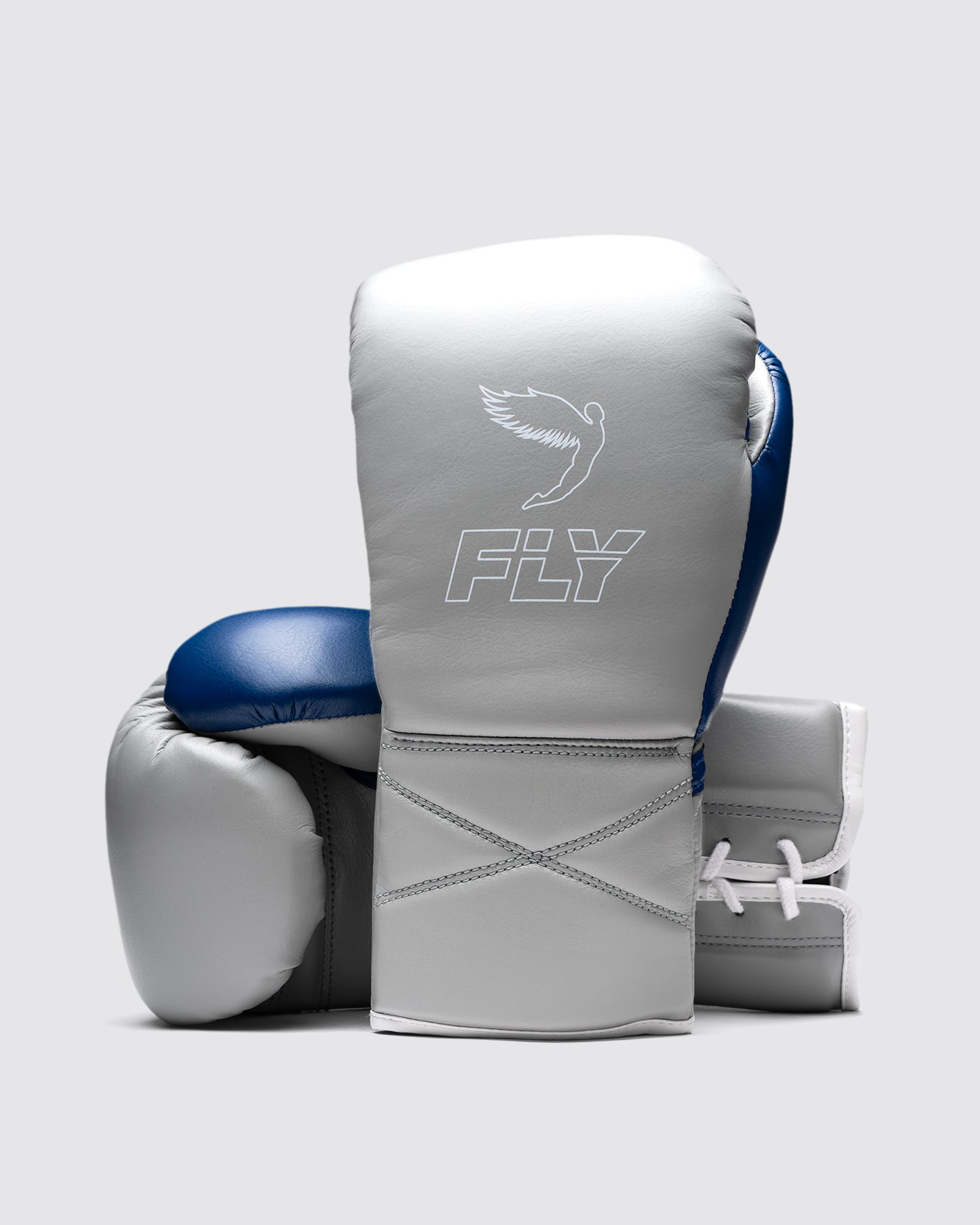 Fly Boxing Gloves Lace-Up | Grey/Blue