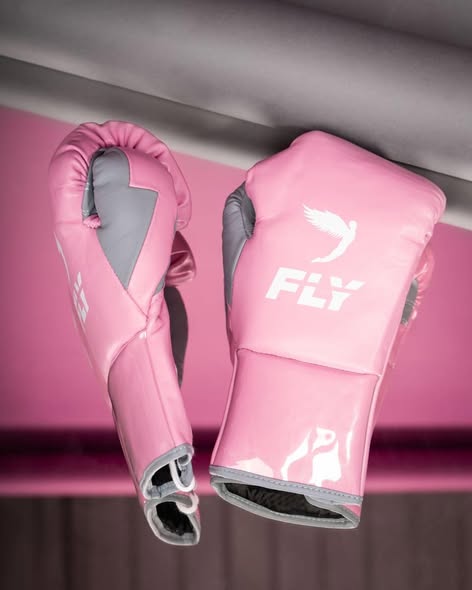 Fly Boxing Gloves Lace-Up | Pink/Grey