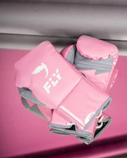 Fly Boxing Gloves Lace-Up | Pink/Grey