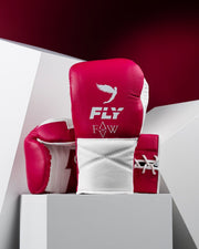Fly Boxing Gloves Lace-Up | Pink/White