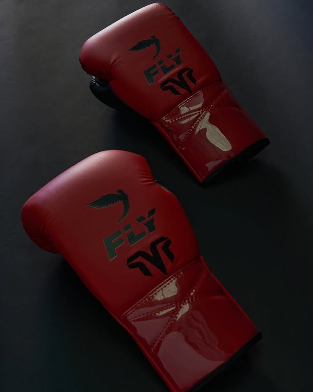 Fly Boxing Gloves Lace-Up | Red/Green/Black