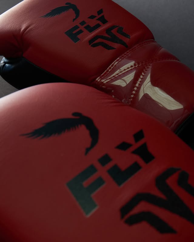 Fly Boxing Gloves Lace-Up | Red/Green/Black