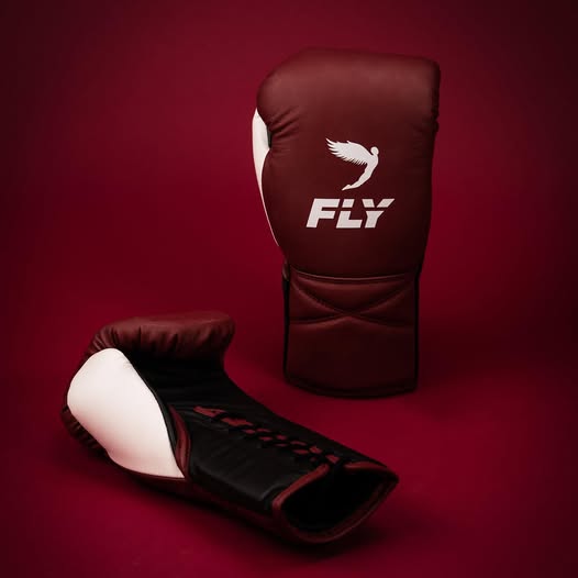 Fly Boxing Gloves Lace-Up | Red/White/Black