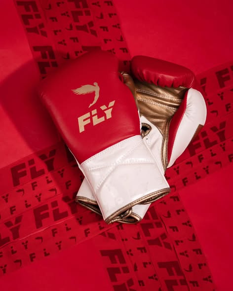 Fly Boxing Gloves Lace-Up | Red/White/Brown