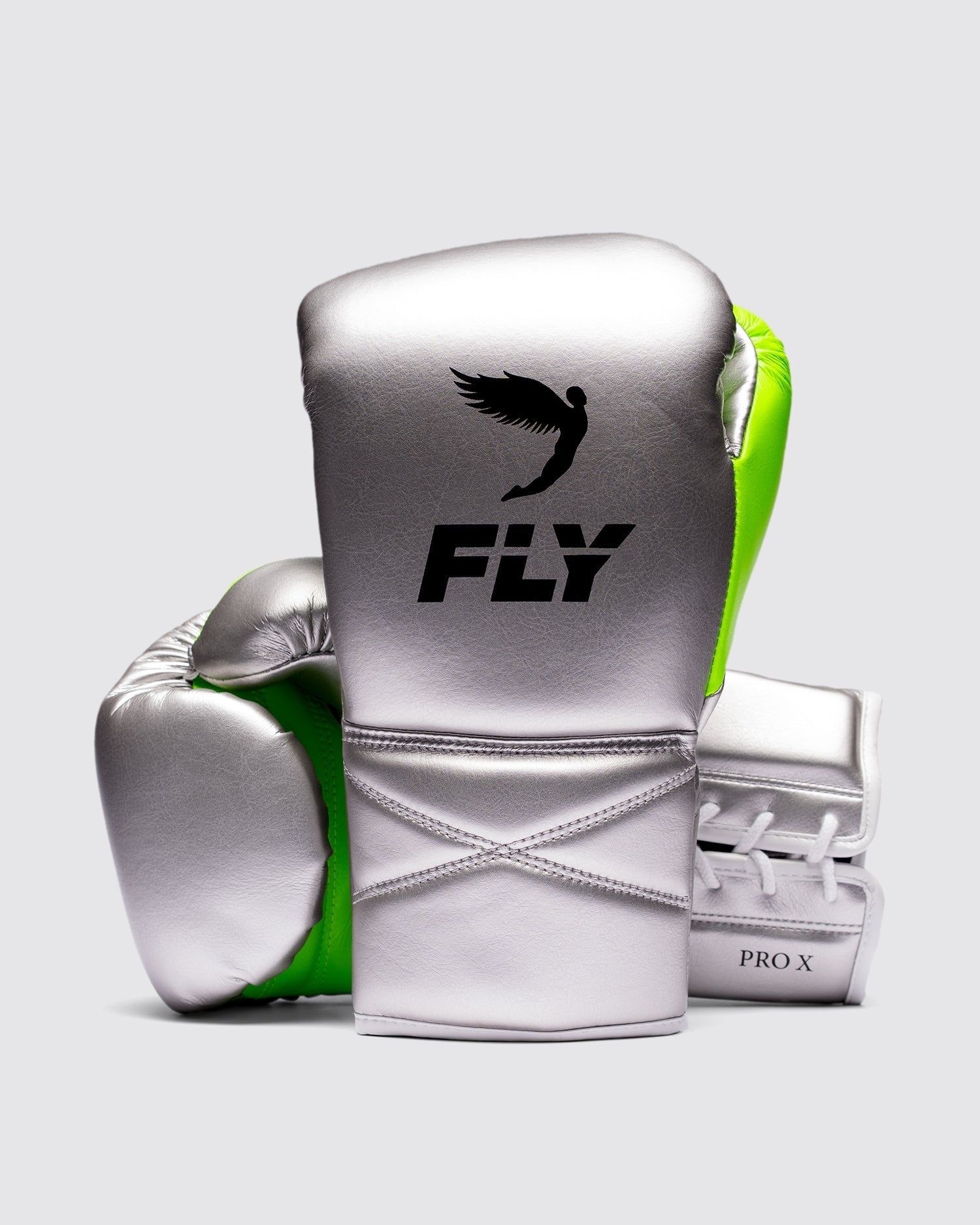 
Fly Boxing Gloves Lace-Up | Silver/Parrot