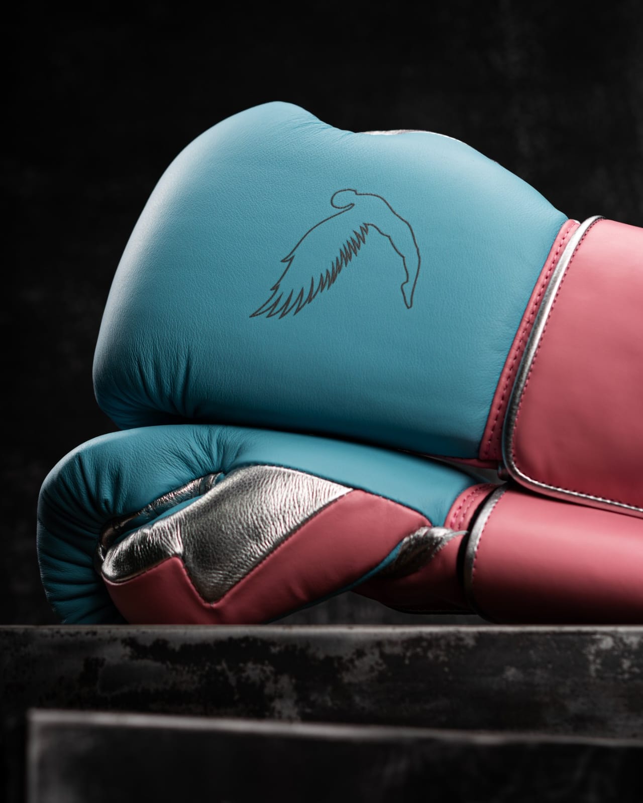 Fly Boxing Gloves Lace-Up | Sky-Blue/Pink/Silver
