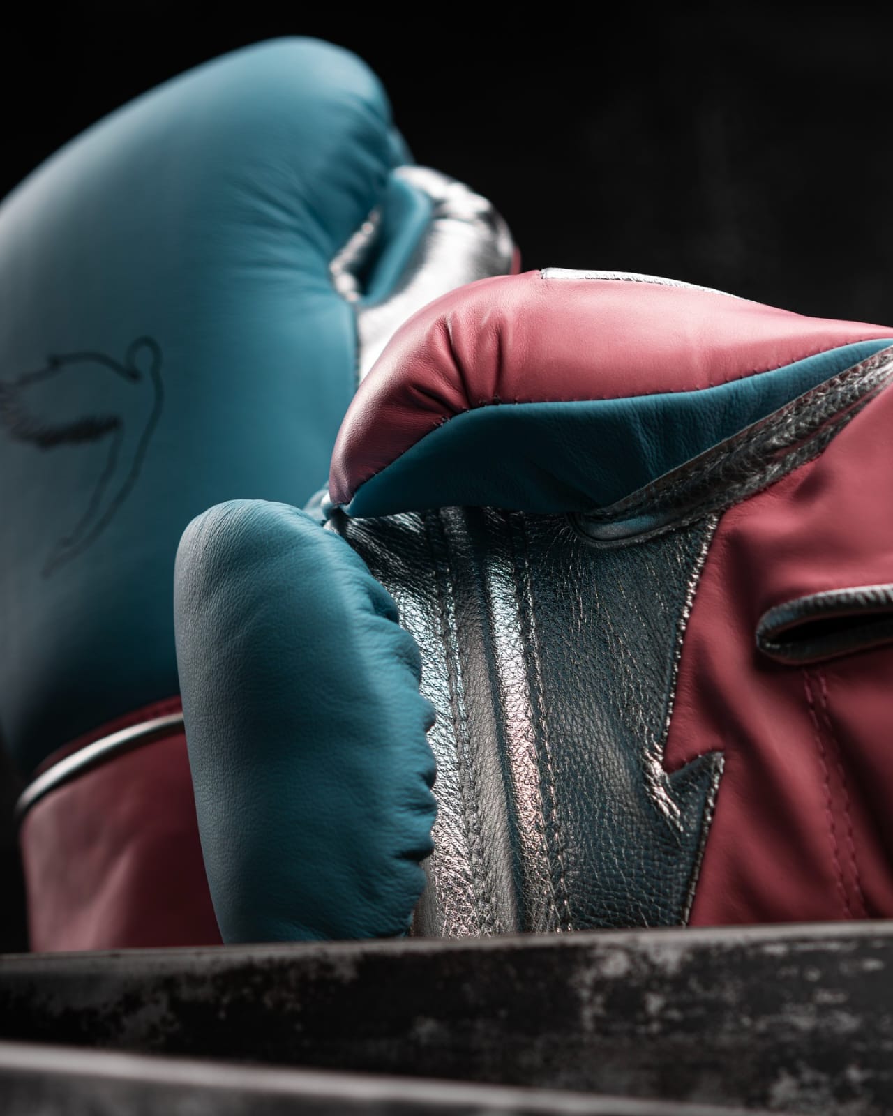 Fly Boxing Gloves Lace-Up | Sky-Blue/Pink/Silver