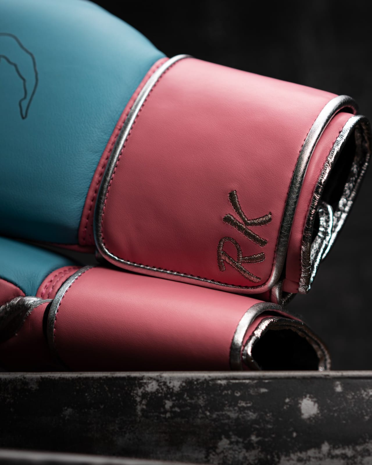 Fly Boxing Gloves Lace-Up | Sky-Blue/Pink/Silver