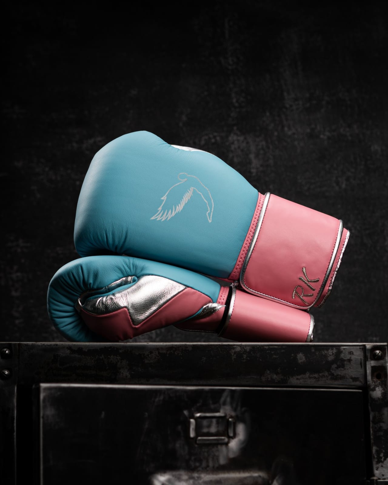 Fly Boxing Gloves Lace-Up | Sky-Blue/Pink/Silver