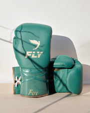 Fly Boxing Gloves Lace-Up | Teal/Gold