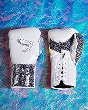 Fly Boxing Gloves Lace-Up | White/Black/Grey