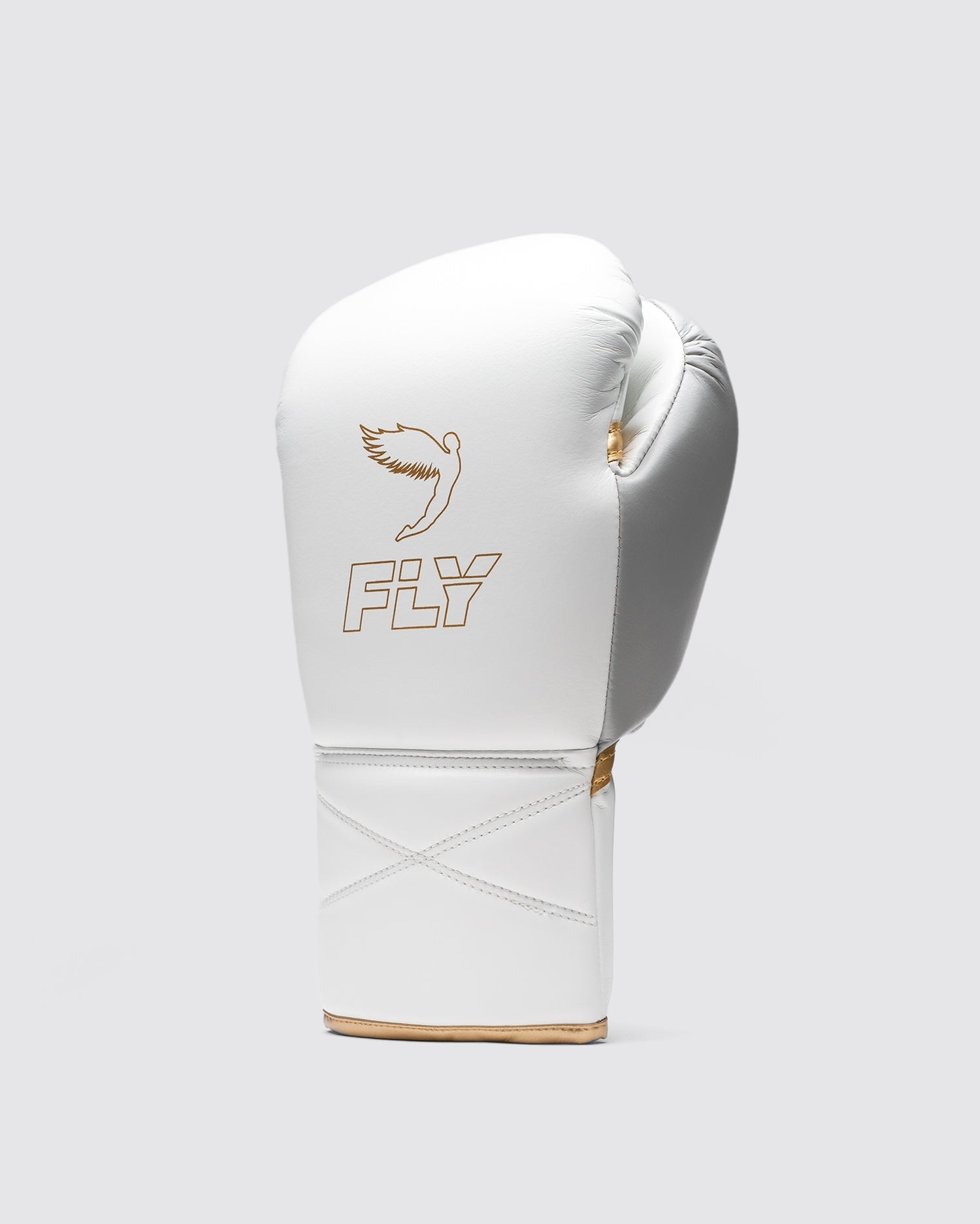 Fly Boxing Gloves Lace-Up | White/Silver/Gold