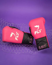 Fly Boxing Gloves Pink/Black | Lace-Up