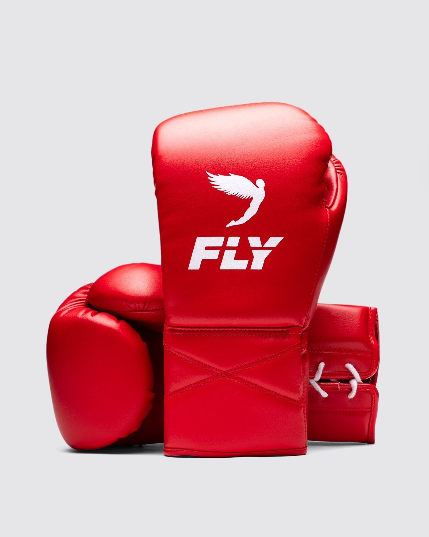 Fly Boxing Gloves Red/White | Lace-Up