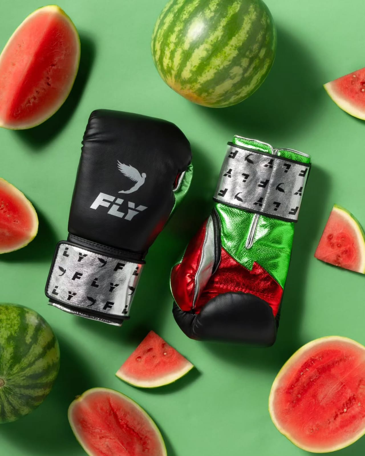 Fly Boxing Gloves Velcro | Black/Silver/Green/Red