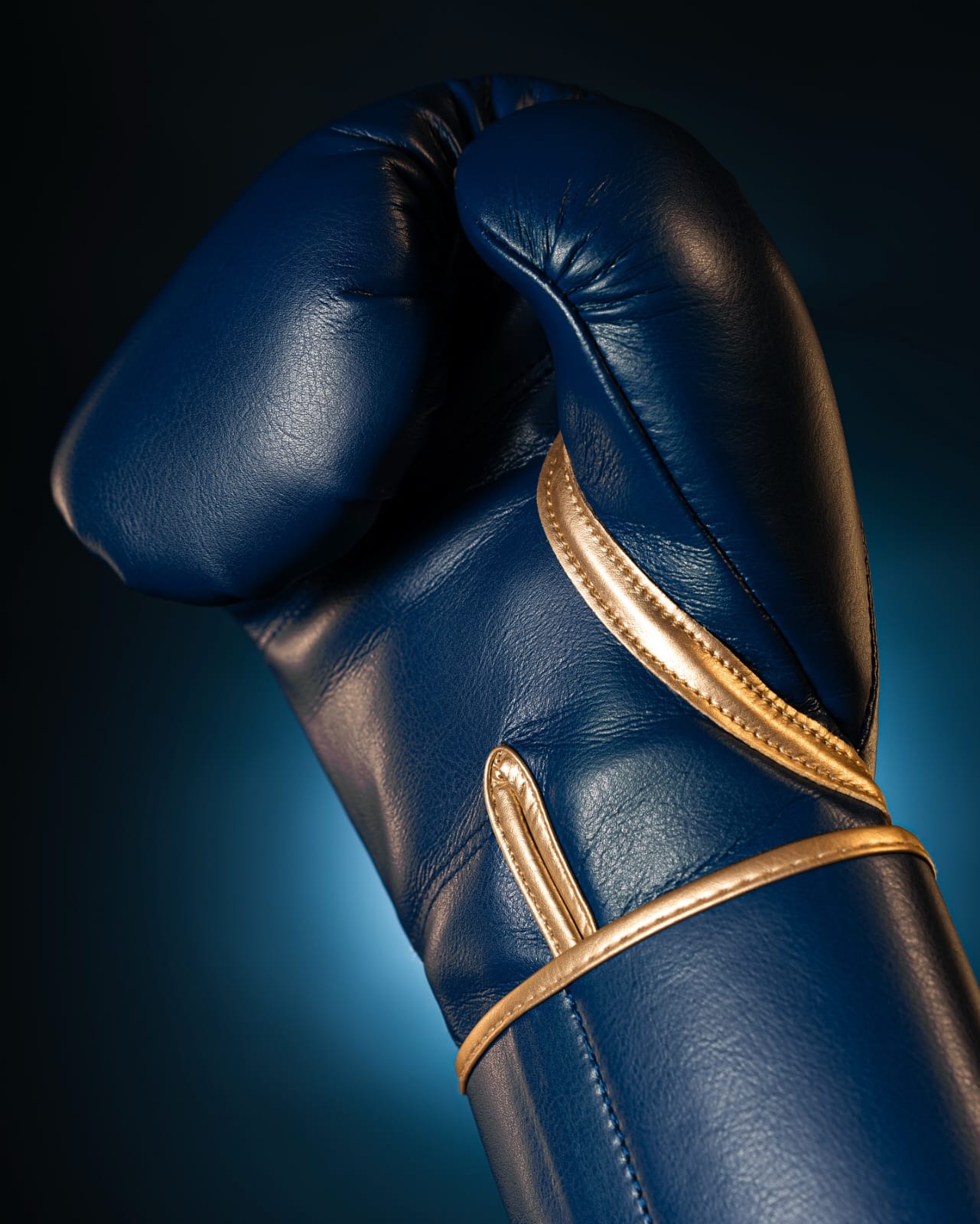 Fly Boxing Gloves Velcro | Blue/Gold