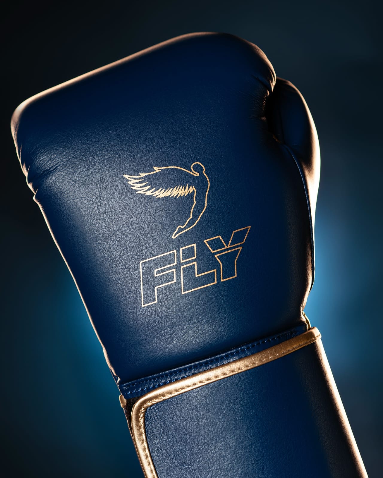 Fly Boxing Gloves Velcro | Blue/Gold