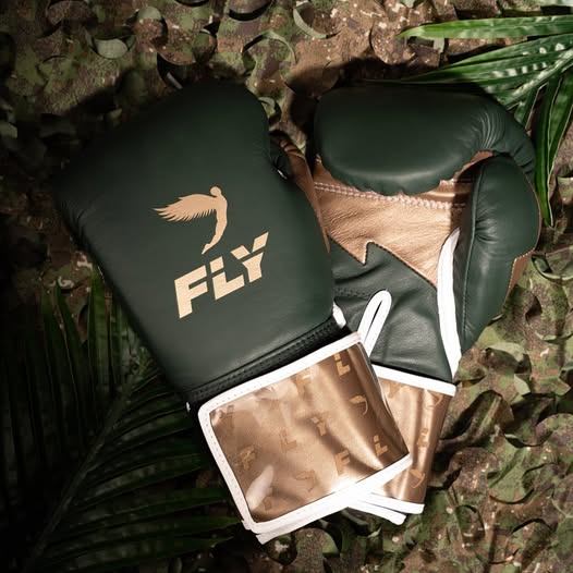 Fly Boxing Gloves Velcro | Green/Brown/White