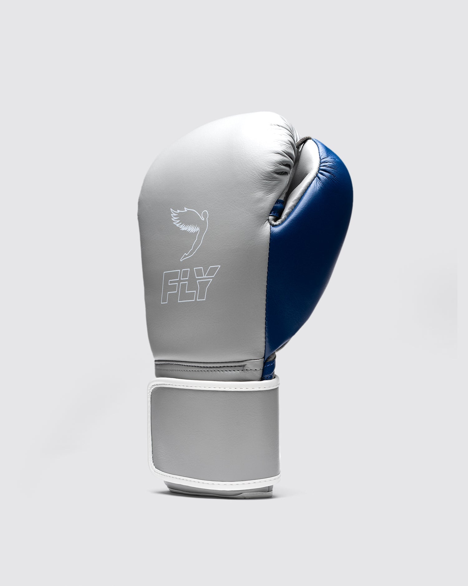 Fly Boxing Gloves Velcro  | Grey/Blue/White
