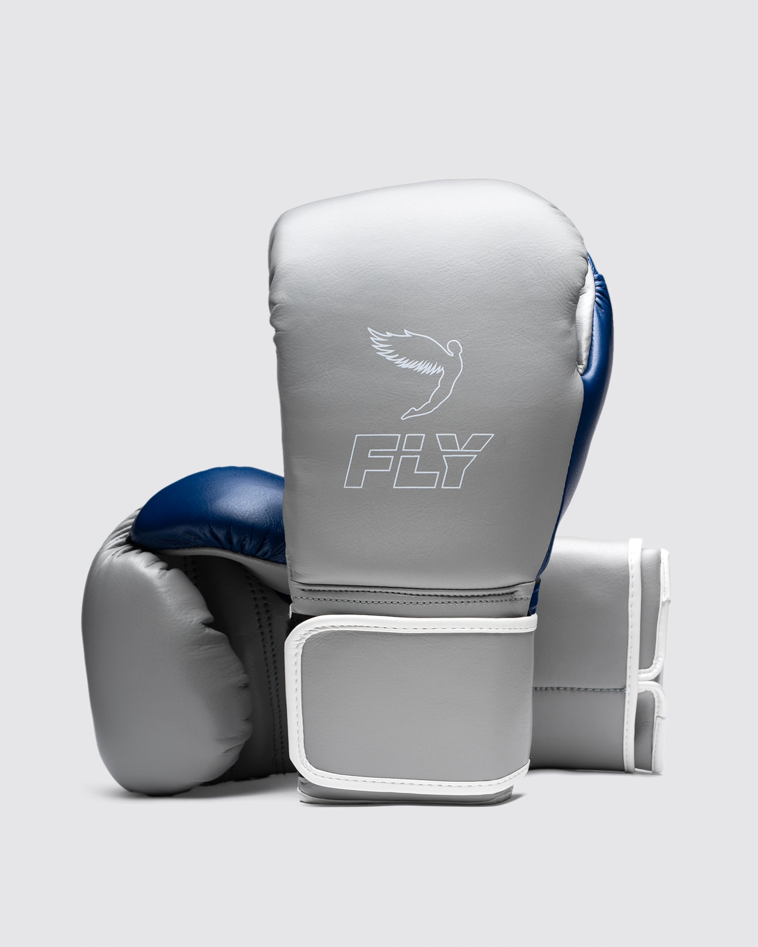 Fly Boxing Gloves Velcro  | Grey/Blue/White