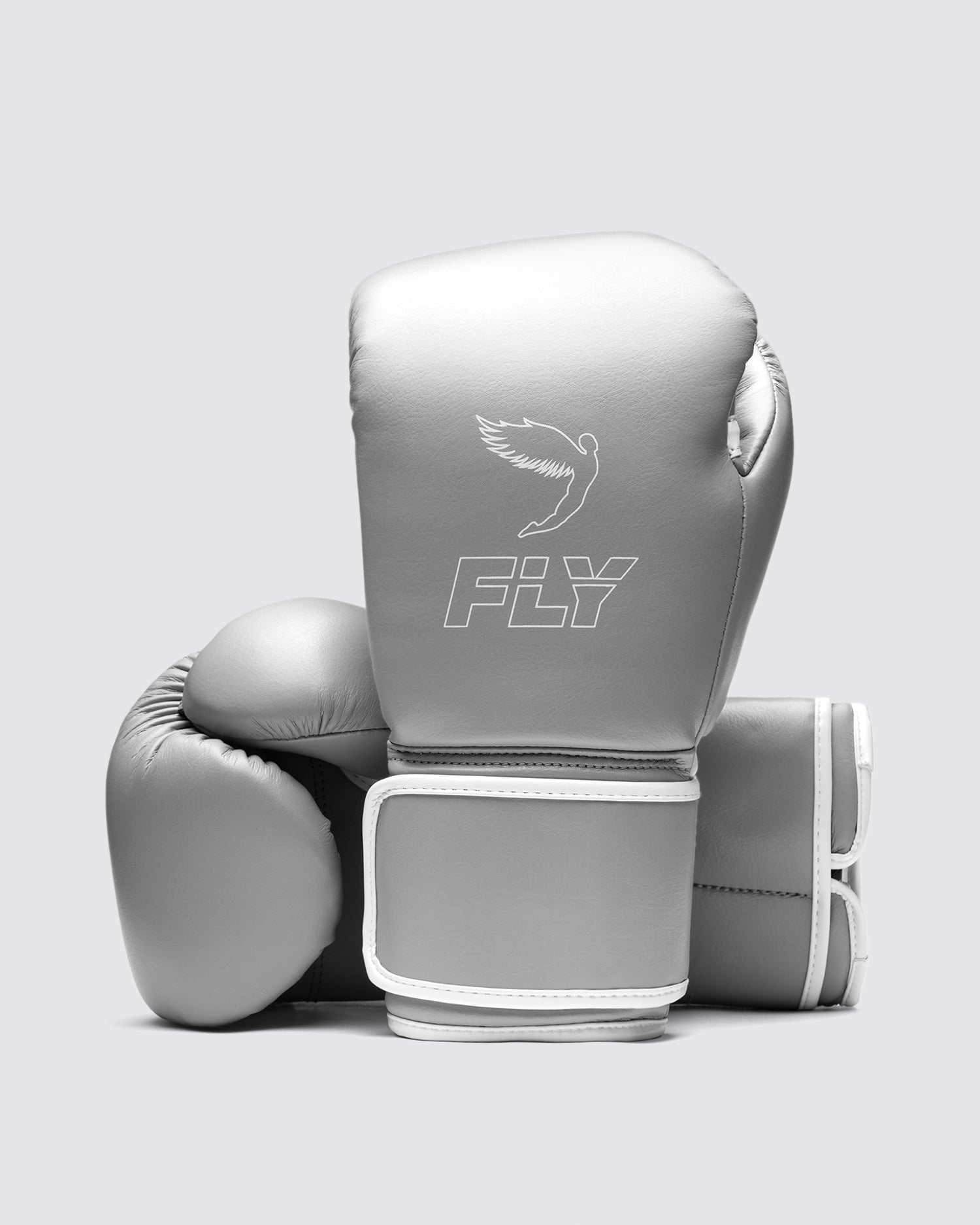 Fly Boxing Gloves Velcro | Grey/White