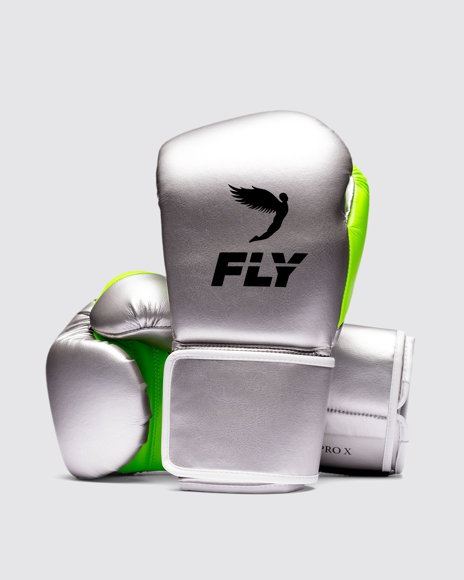Fly Boxing Gloves Velcro | Silver/Parrot
