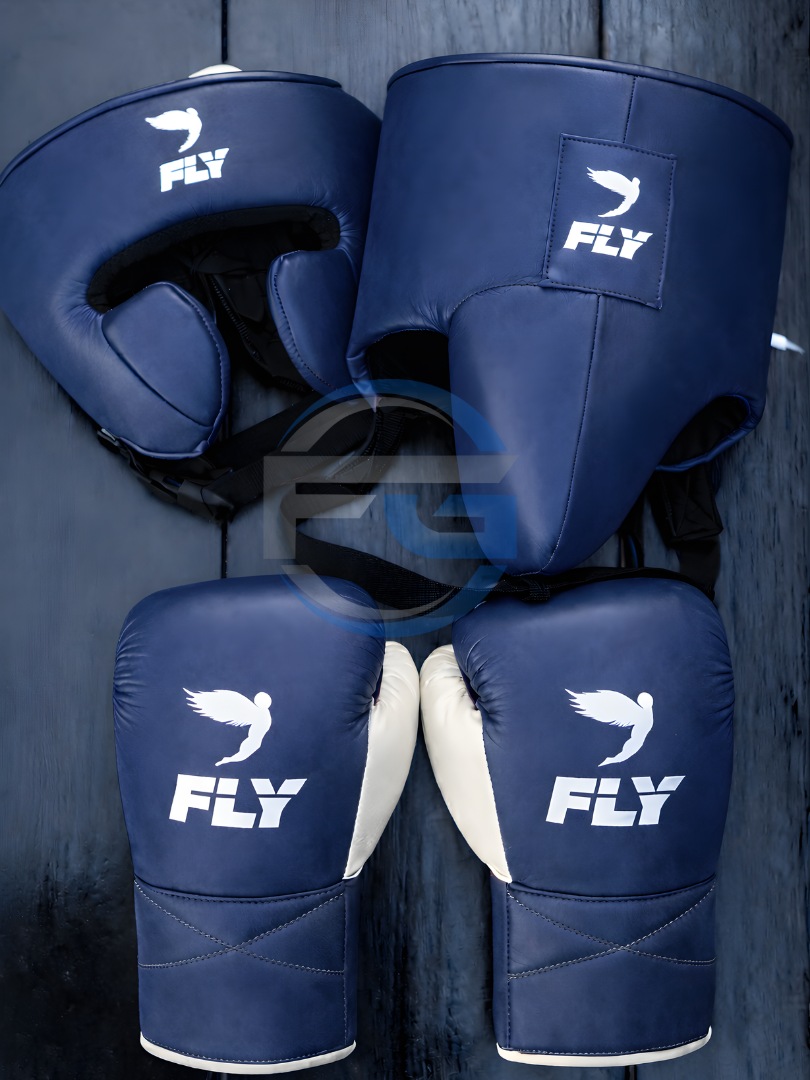 Fly Boxing Set | Navy-Blue/White