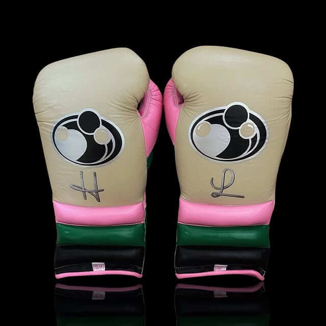 Grant Beige/Green/Pink/Black 14oz Boxing Gloves High Quality Gym Gloves Back View