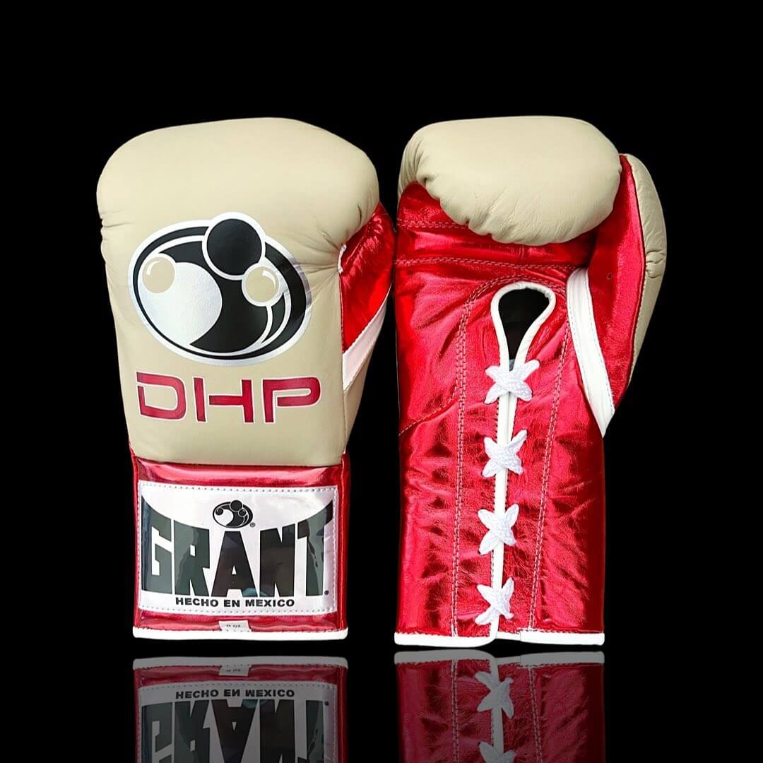 Grant Beige/Red/White Boxing Gloves 14oz Premium Training Gloves