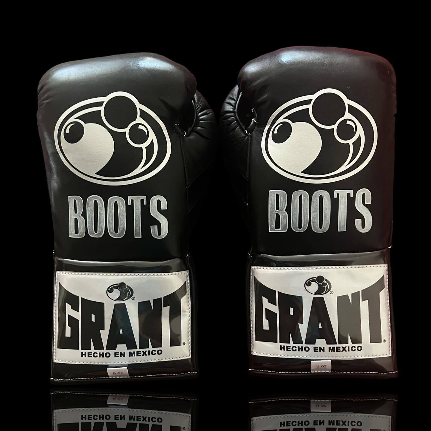 Grant Black Lace-Up Boxing Gloves Classic Training Gloves Back View