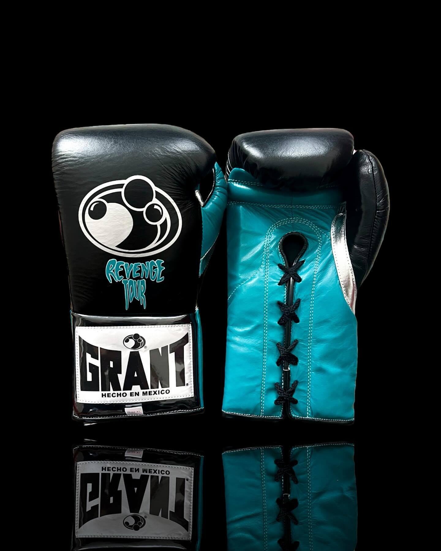 Grant Black/Blue/Silver Boxing Gloves Premium Gym Training Pair