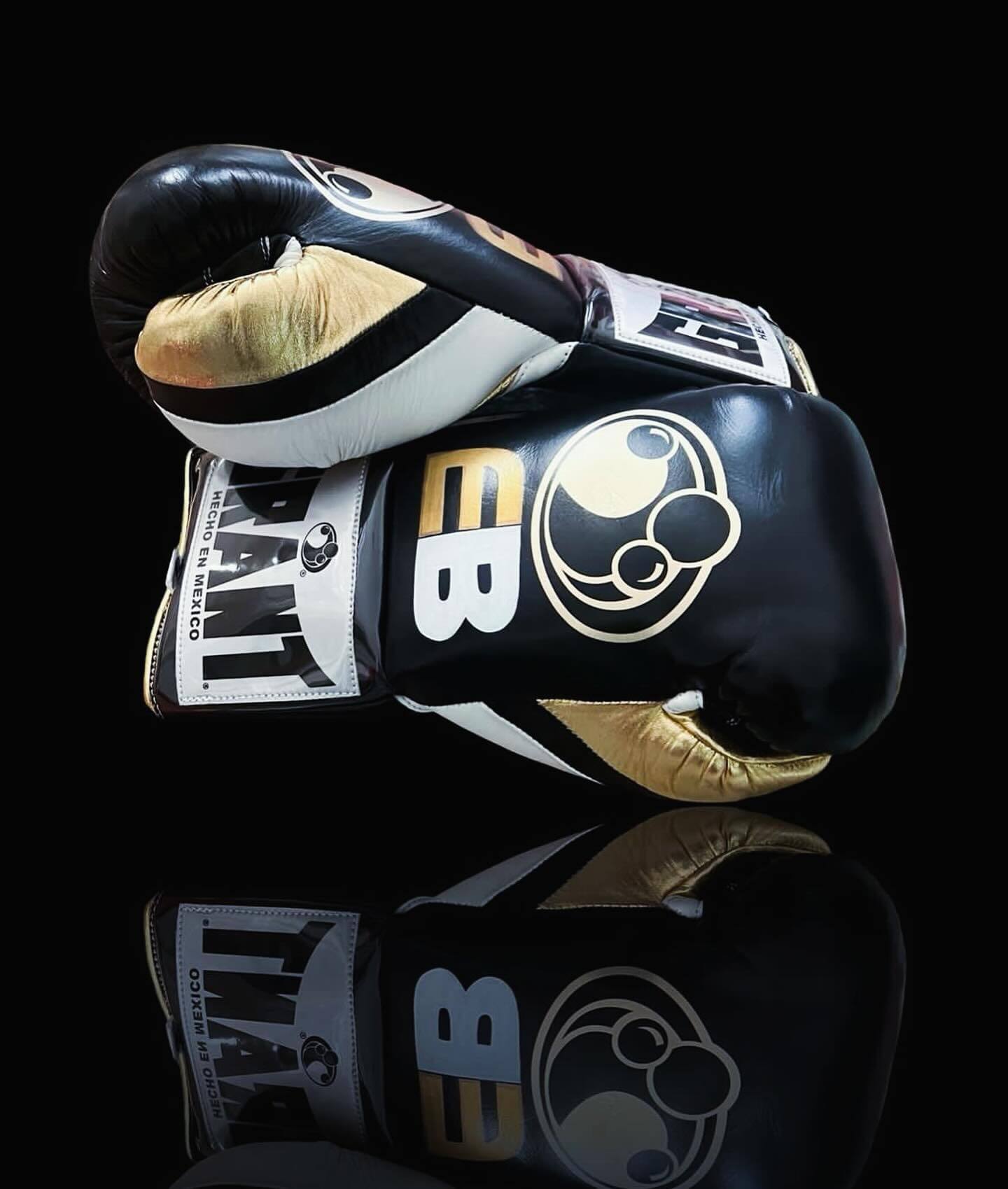 Grant Black/Gold/White Boxing Gloves Premium Quality Training Thumb View