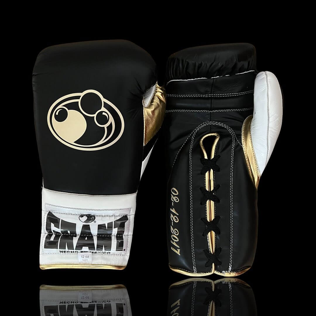 Grant Black/Gold/White Boxing Gloves Custom Fit Gym Training