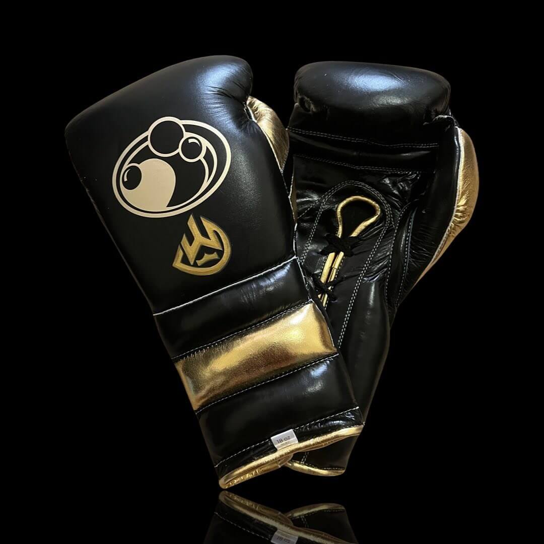 Grant Boxing Gloves Black/Gold 14oz Leather Training Gloves