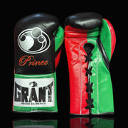 Grant Black/Green/Red Leather Boxing Gloves Custom Fit Training