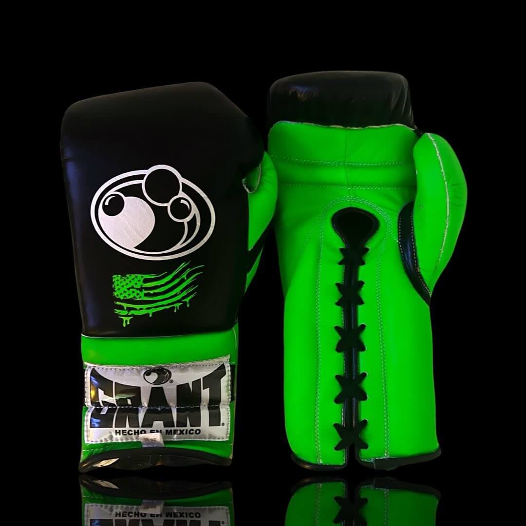 Grant Black/Green Boxing Gloves Durable Sparring Gloves