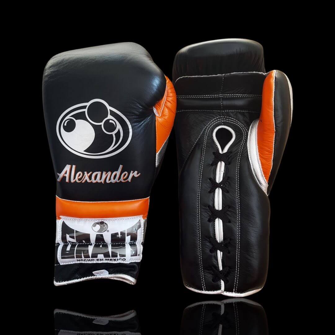 Grant Black/Orange/White Lace-Up Boxing Gloves Classic Training Gloves