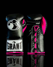 Grant Black/Pink 14oz Boxing Gloves Custom Sparring Gloves