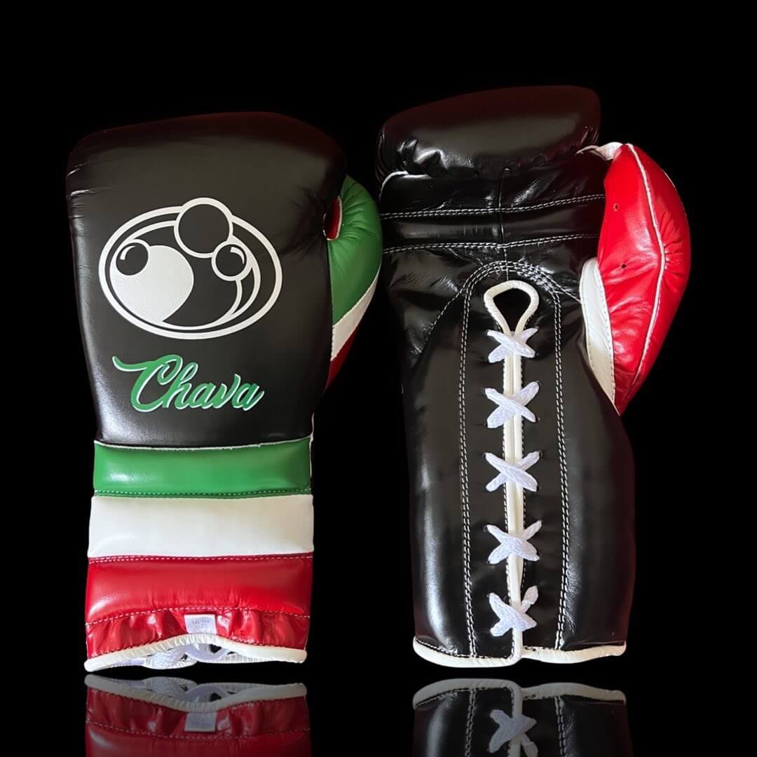 Grant Black/Red/Green/White  Leather Boxing Gloves Classic Design Pair
