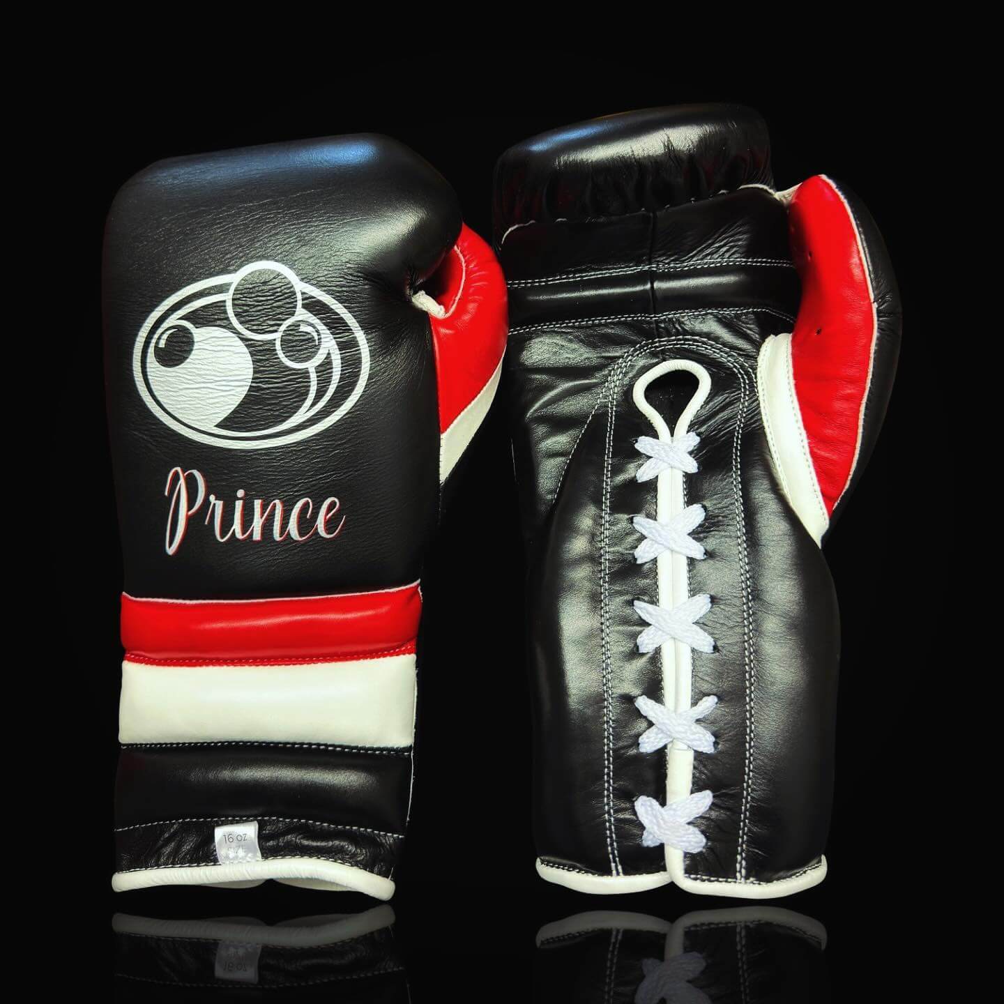 Grant Black/Red/White Leather Boxing Gloves Heavy Duty Training Pair