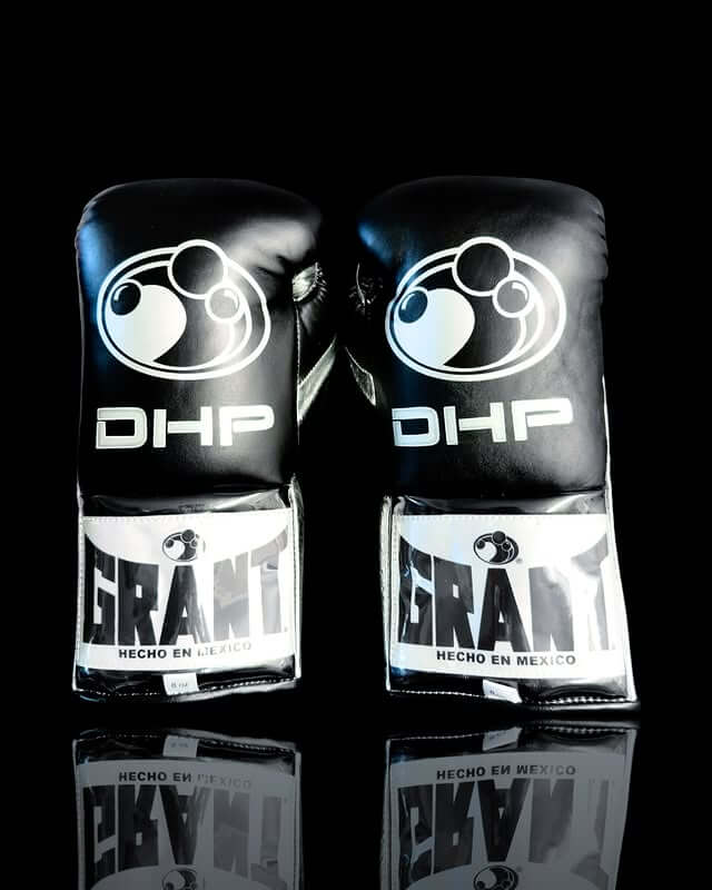 Grant Leather Boxing Set Black/Silver Gym Training Kit Back View