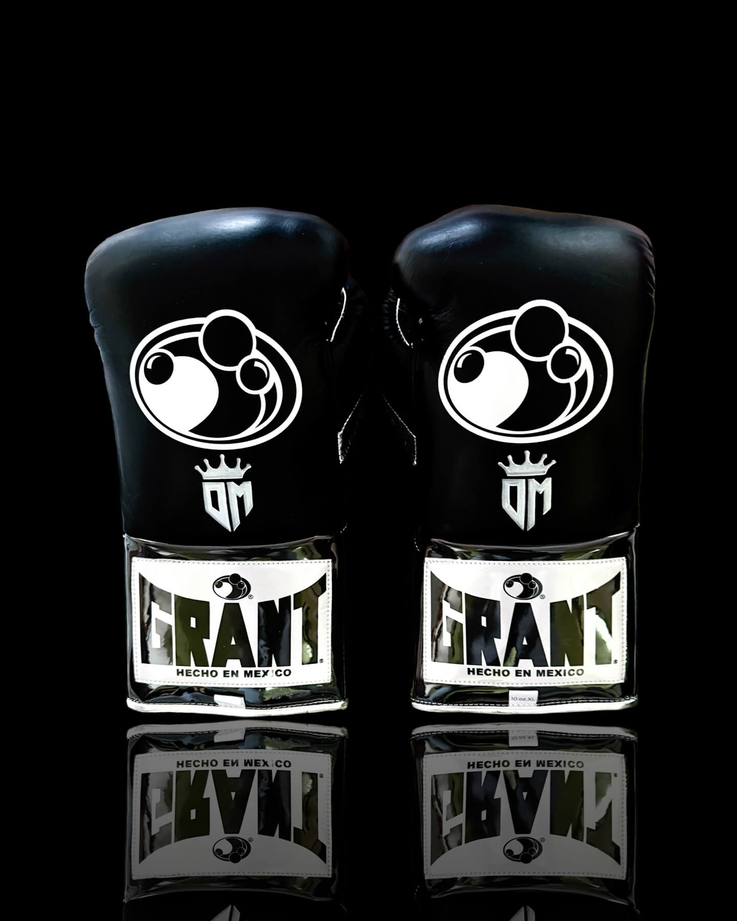 Grant Black/Silver Boxing Gloves Premium Quality Training Back View