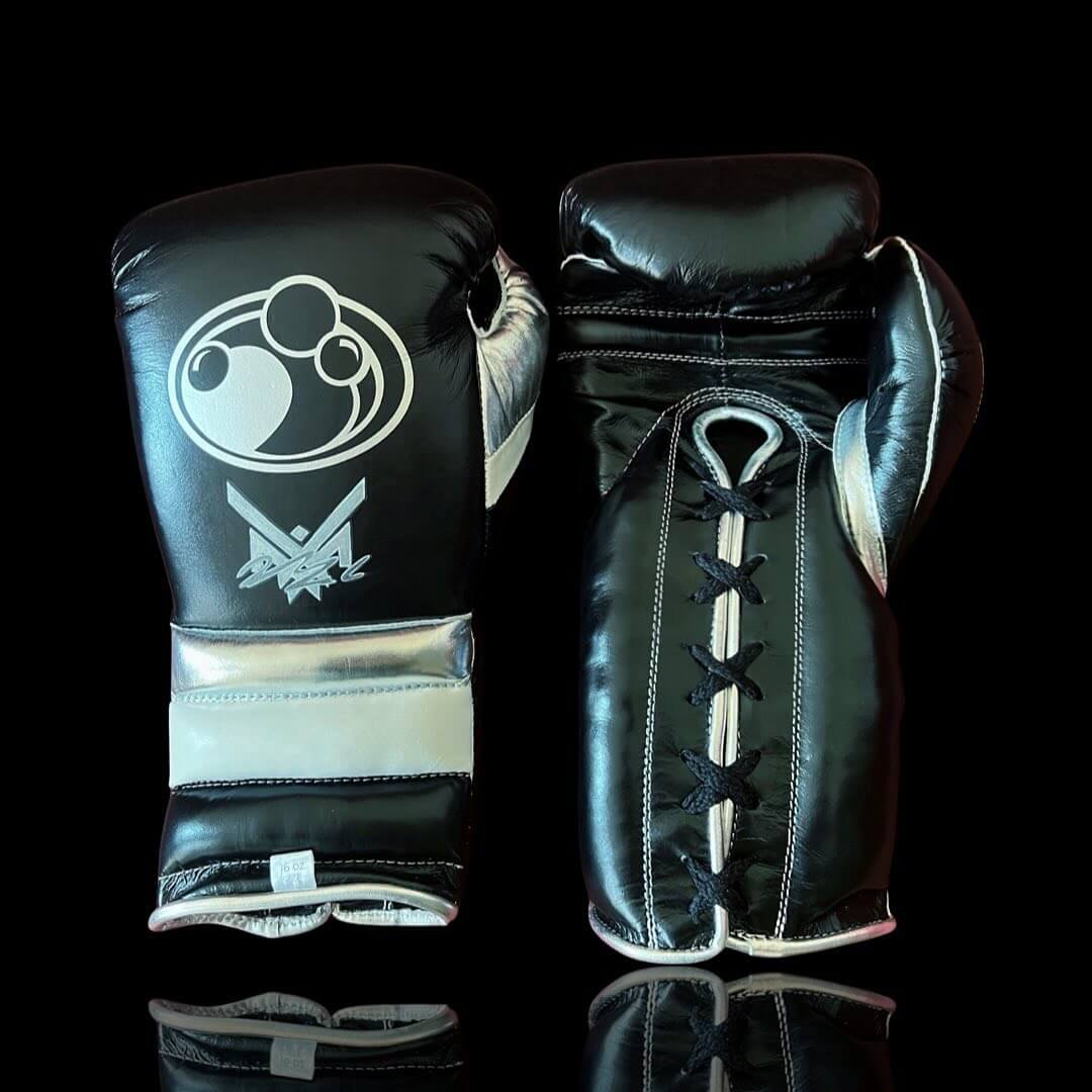 Grant  Black/Silver/White Boxing Gloves 14oz Premium Training Gloves