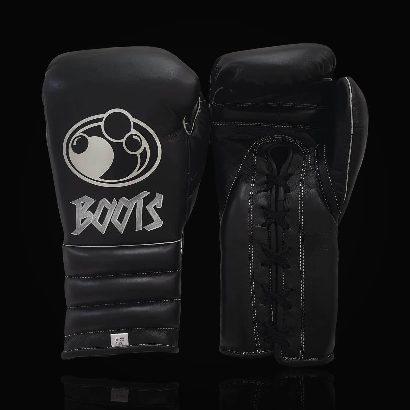 Grant Black Lace-Up Boxing Gloves Classic Training Gloves