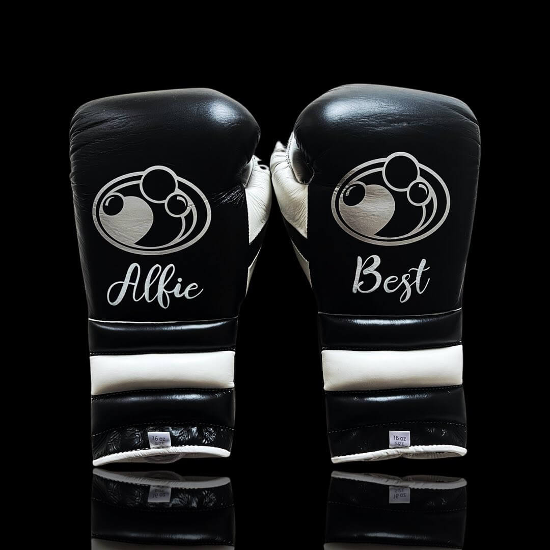 Grant Black/White Leather Boxing Gloves Classic Design Pair