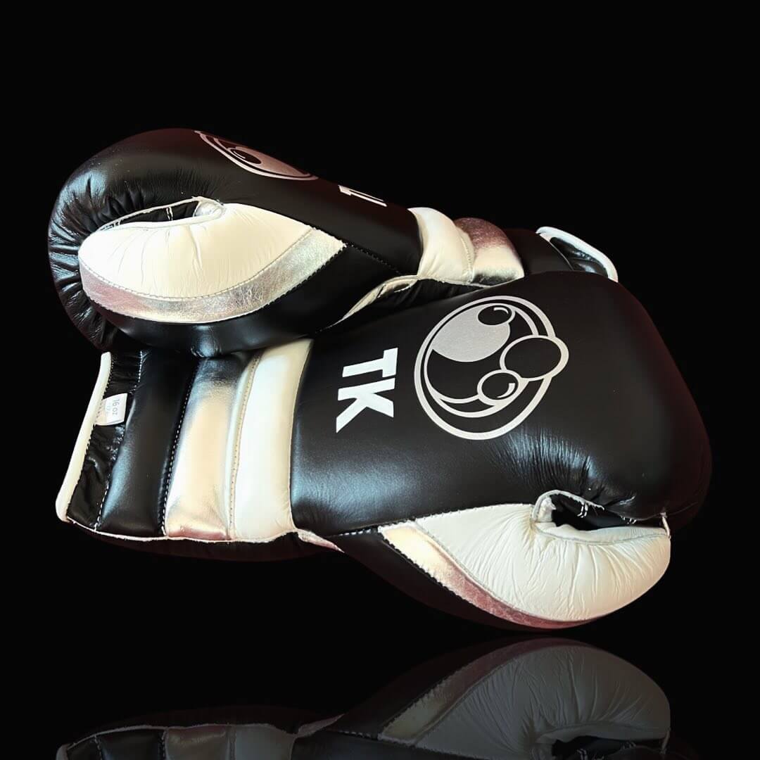 Grant Black/White/Silver 14oz Boxing Gloves High Quality Gym Gloves Thumb View